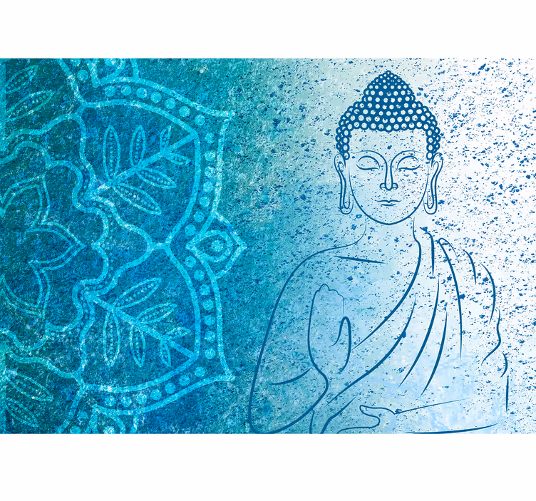 Fototapeta buddha blue mandala - Tenstickers