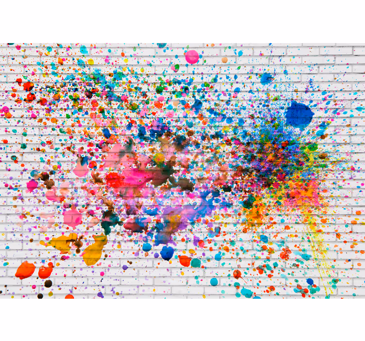 Viacfarebná farba splash dlaždice fototapeta - Tenstickers