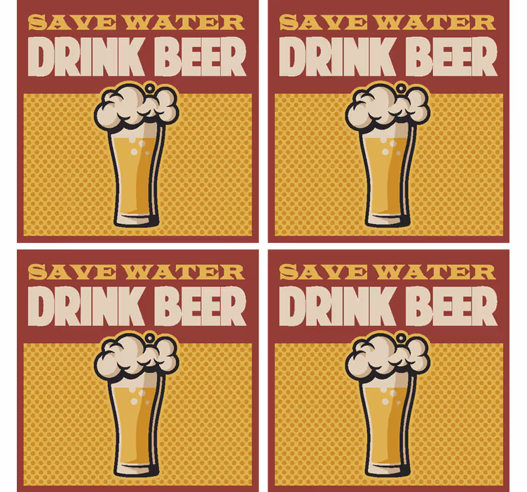 Ušetriť vodu piť pivní tácek pivo rohože - Tenstickers