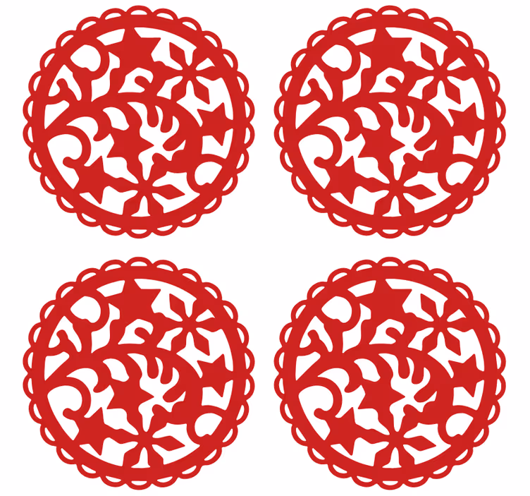 Vianočná vločka vinobranie tácka - Tenstickers