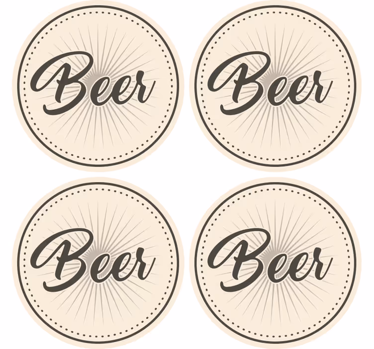 Pivná tácka elegantná typografia piva - Tenstickers