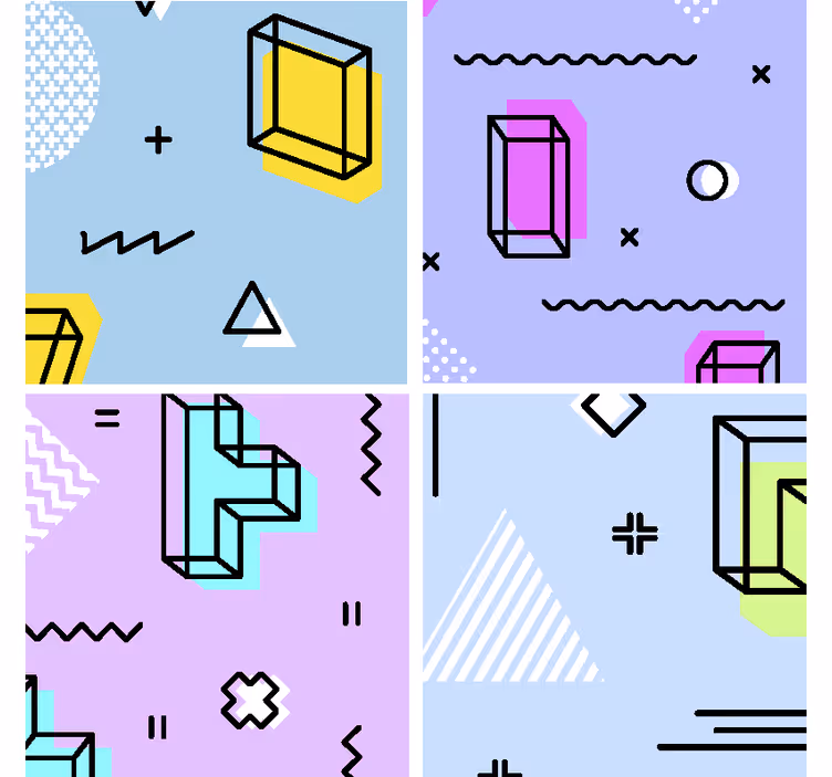 Zábavná podtácka s geometrickými vzormi - Tenstickers