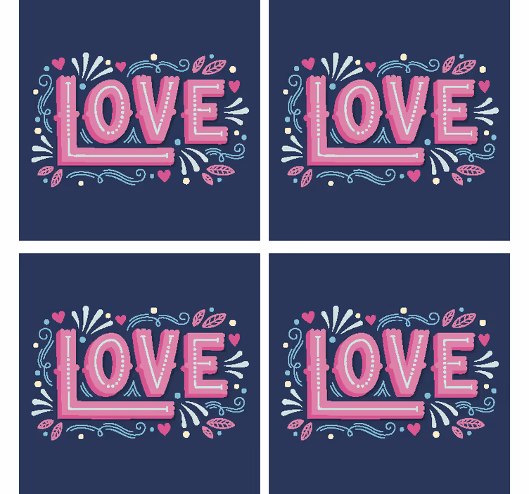 Podtácka s textom hravá láskyplná typografia - Tenstickers