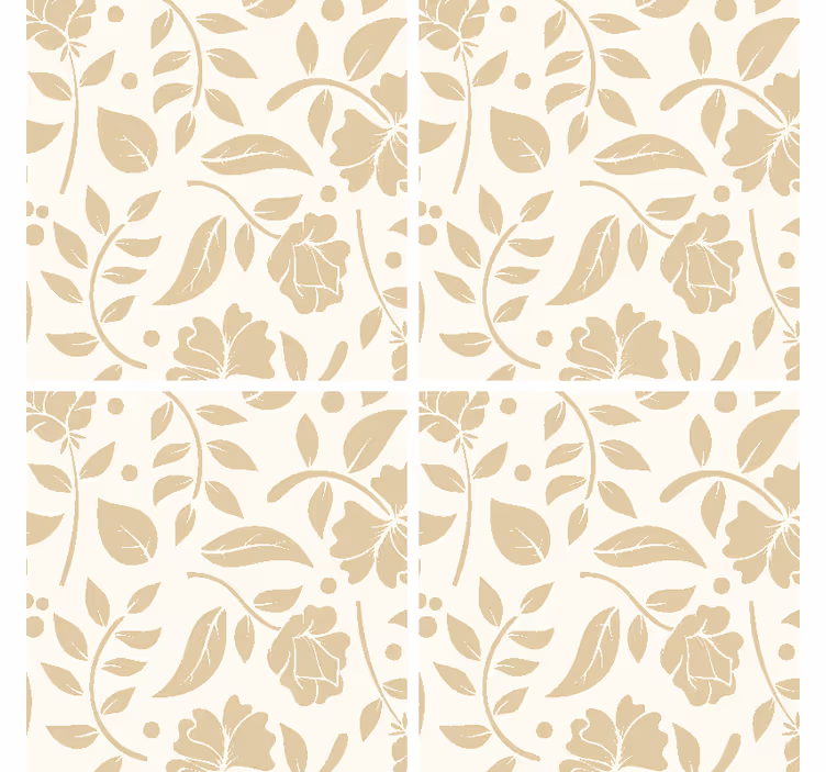 Okrasné kvety vintage drink coaster - Tenstickers