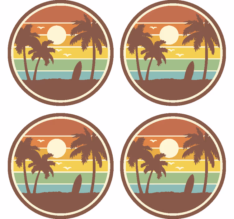 Retro surfovanie krajina pitie dráha - Tenstickers
