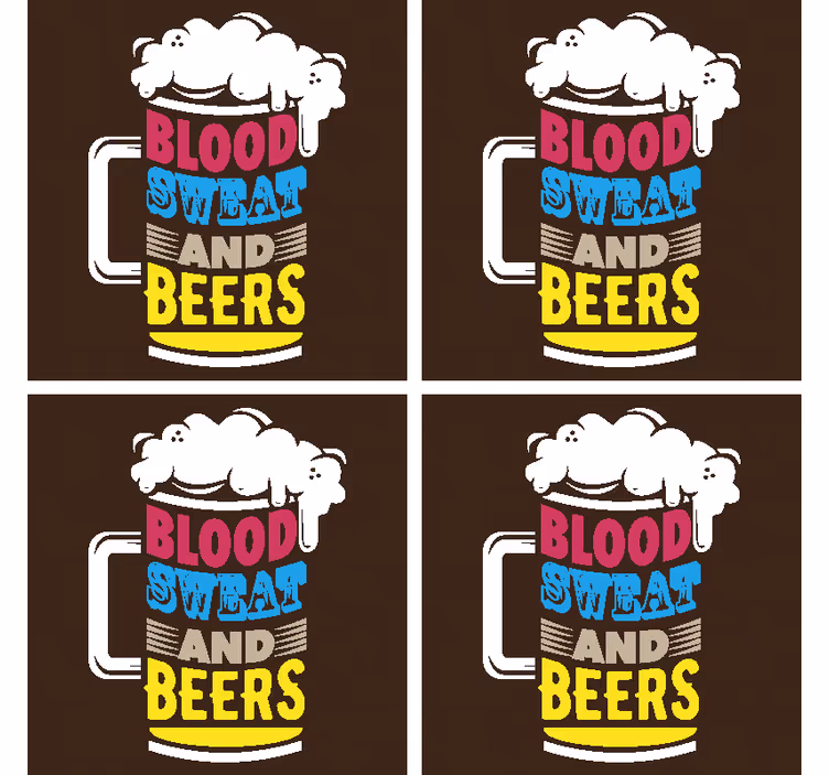 Podložky na pivo z krvi, potu a piva - Tenstickers