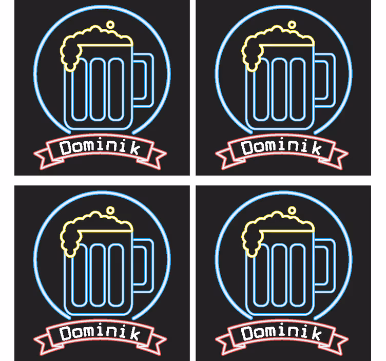Neónové pivo s názvom podložky na pivo - Tenstickers