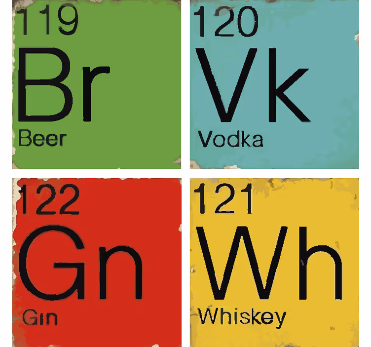 Periodické tabuľky geek tácky - Tenstickers