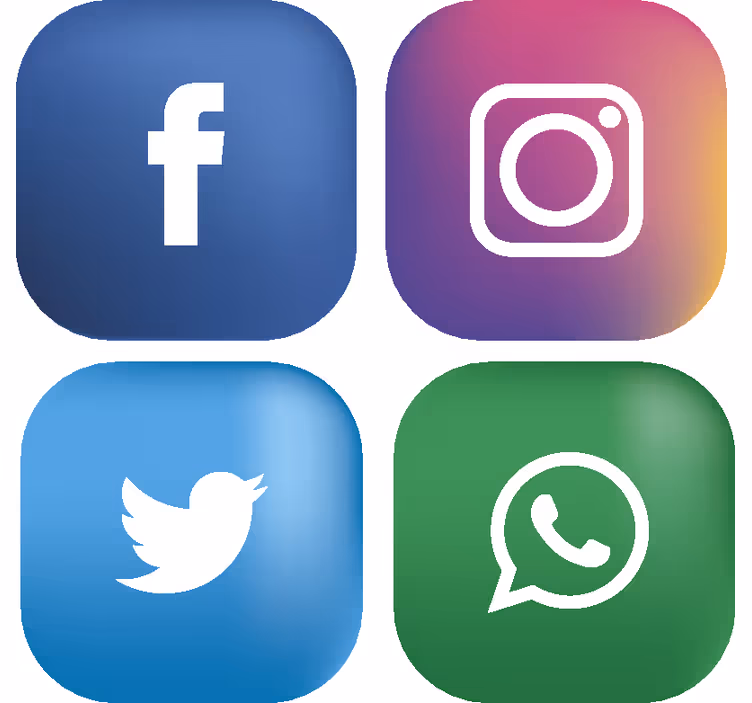 Sociálne médiá geek tácky - Tenstickers