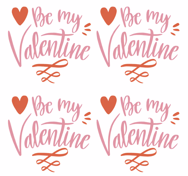 Podtácka s textom grafika valentínskeho srdca - Tenstickers