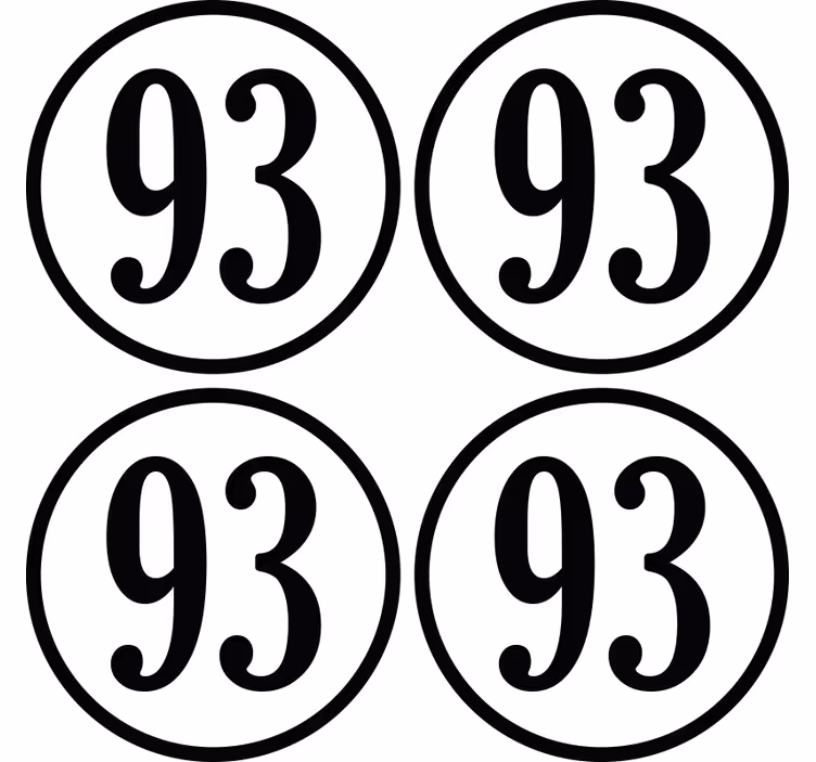 Vlastné číslo kolo osobné tácky - Tenstickers
