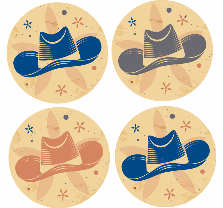 Kovbojský klobúk vzor piť dráha - Tenstickers