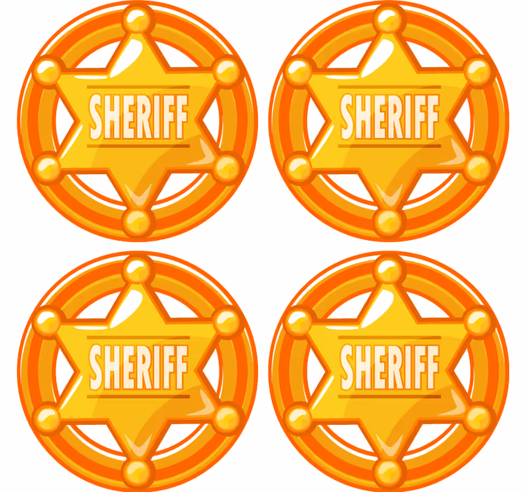 Kovbojská hviezda s názvom drink coaster - Tenstickers