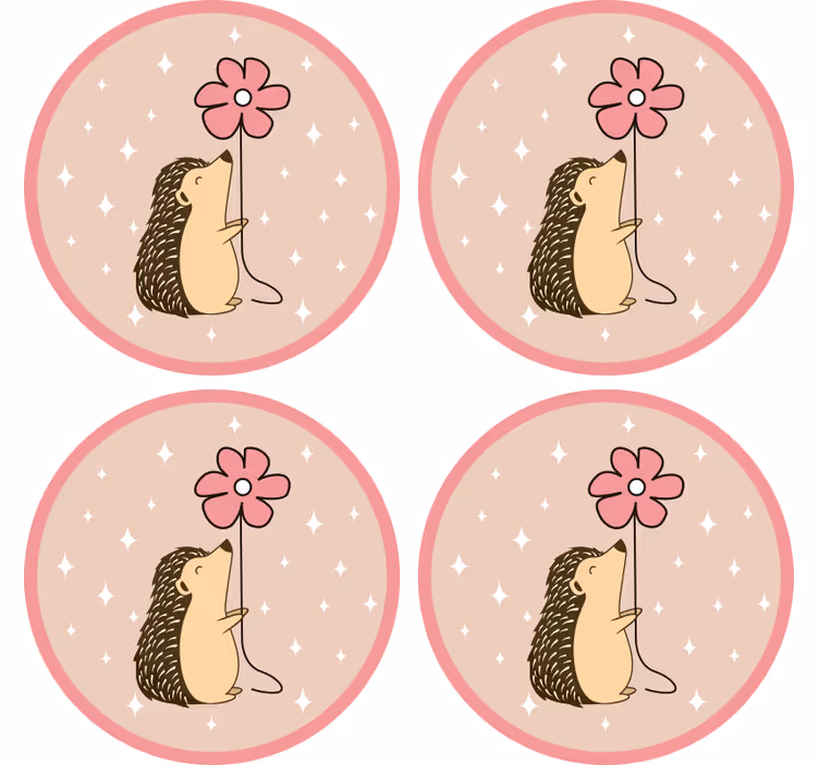 Zábavná podtácka ježko s kvetinovým balónom - Tenstickers