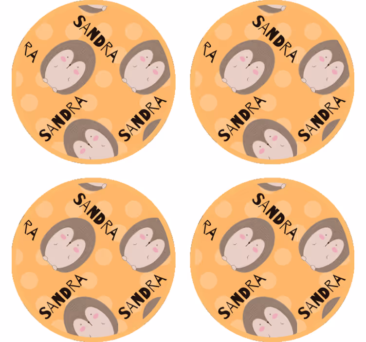 Podtácka na mieru so zlatým ježkom - Tenstickers