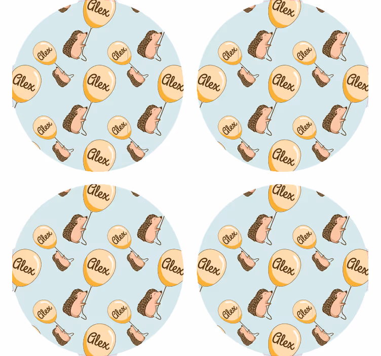 Dikobraz s balónom a menovkou - Tenstickers