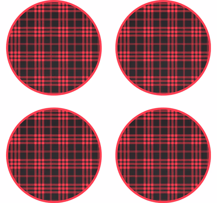 Podtácka červený čierny kockovaný vzor - Tenstickers