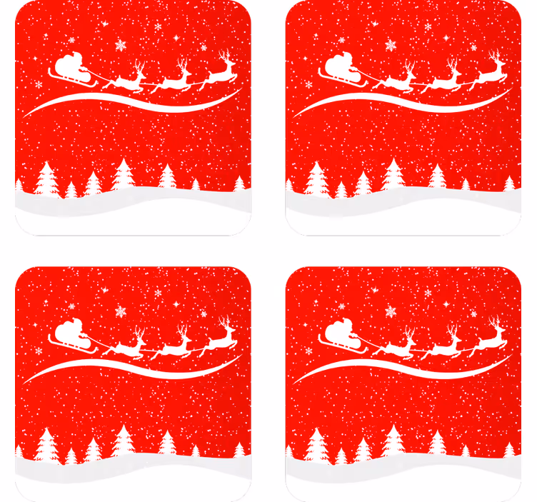 Vianočná tácka s santa saní a sobmi - Tenstickers