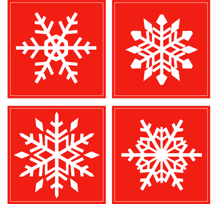červené snehové vločky pijú dráhu - Tenstickers