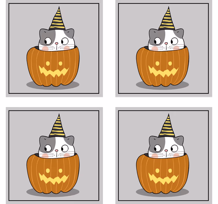 Podtácka halloween mačka v tekvicovom klobúku - Tenstickers