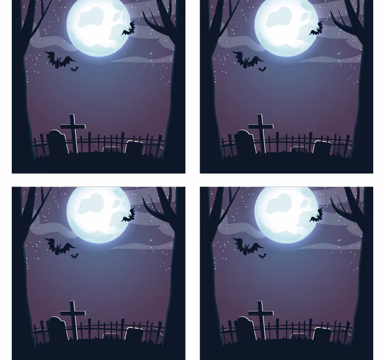 Podtácka halloween strašidelná nočná scéna - Tenstickers