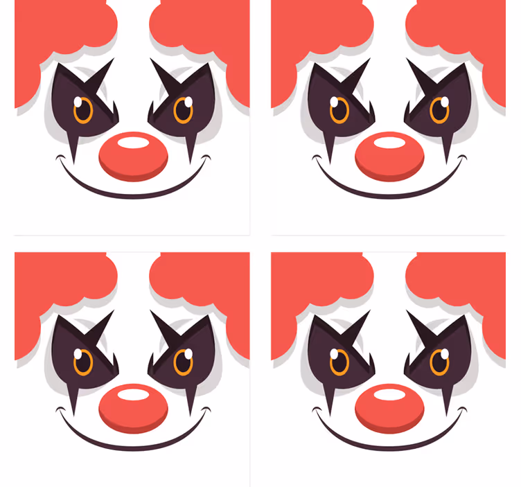 Zlý klaun, kresba halloweenskej dráhy - Tenstickers