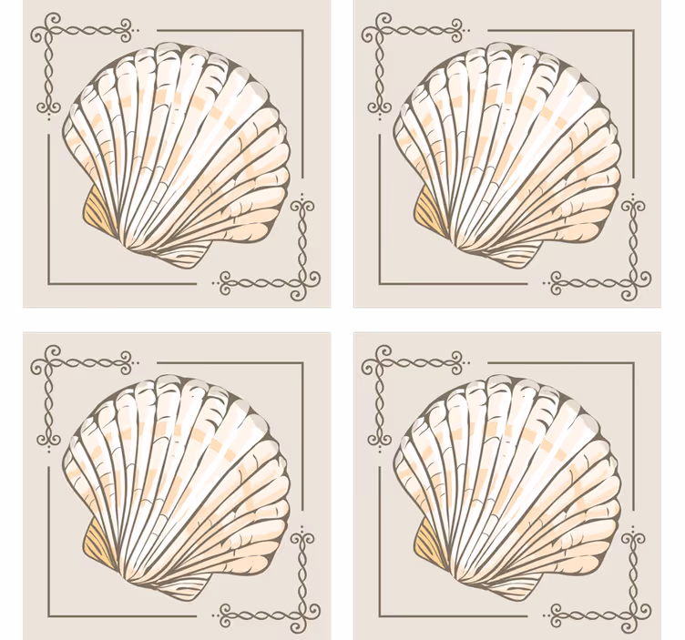 Podtácka vintage s elegantným motívom mušle - Tenstickers