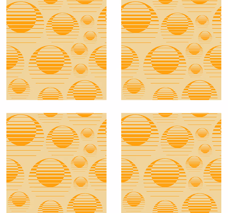 Podtácka vintage retro vzor slnka - Tenstickers