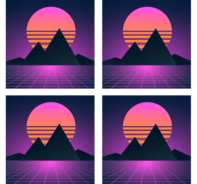 Moderná podtácka geometrický horský západ slnka - Tenstickers