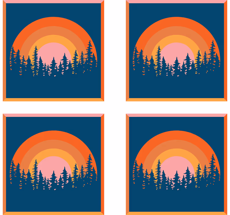Moderná podtácka les v západe slnka - Tenstickers
