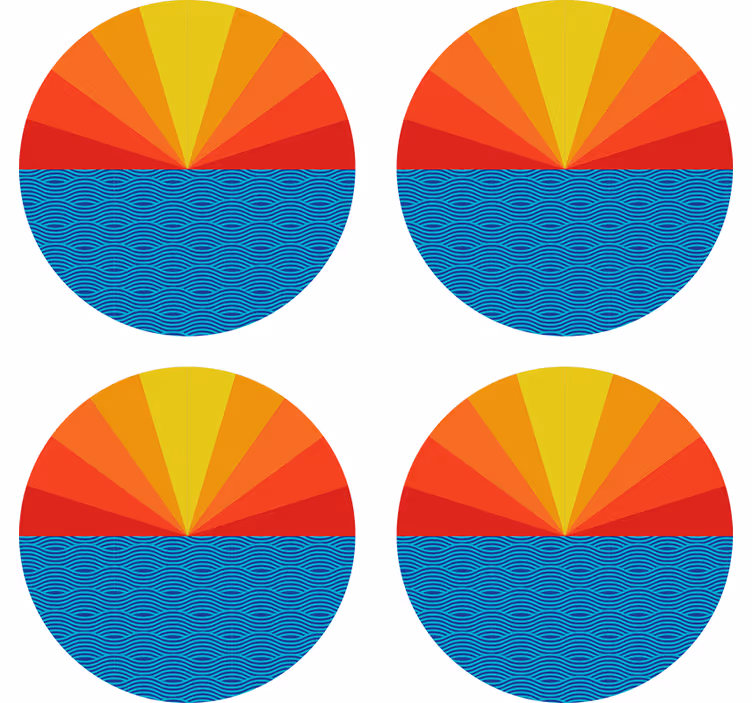 Zábavná podtácka s živým geometrickým kruhovým vzorom - Tenstickers