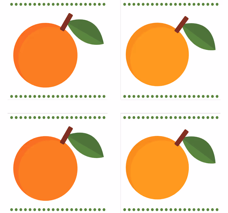 Moderná podtácka pomaranč s listom - Tenstickers