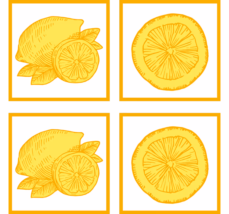Podtácka s ilustráciami citrusových plodov - Tenstickers