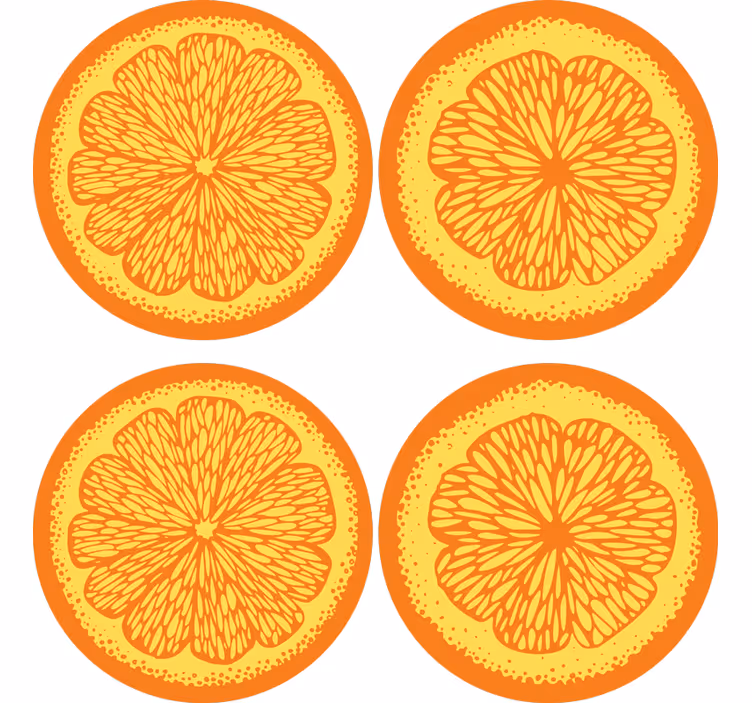 Moderná podtácka s citrusovým plátkovým vzorom - Tenstickers