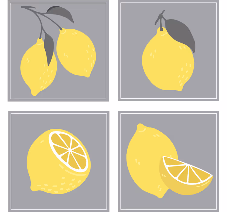 Podtácka s ilustráciami citrónov - Tenstickers
