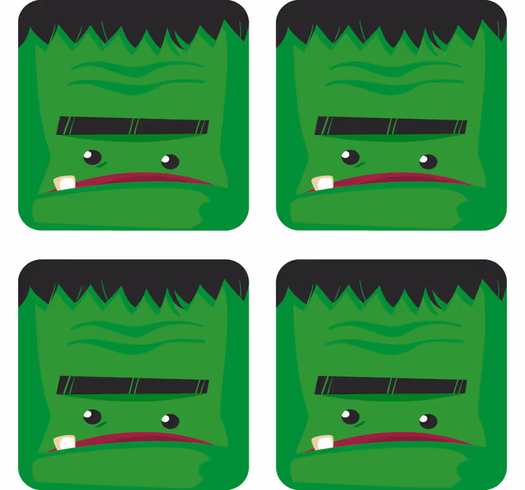 Podtácka halloween ilustrácia monštra frankensteina - Tenstickers