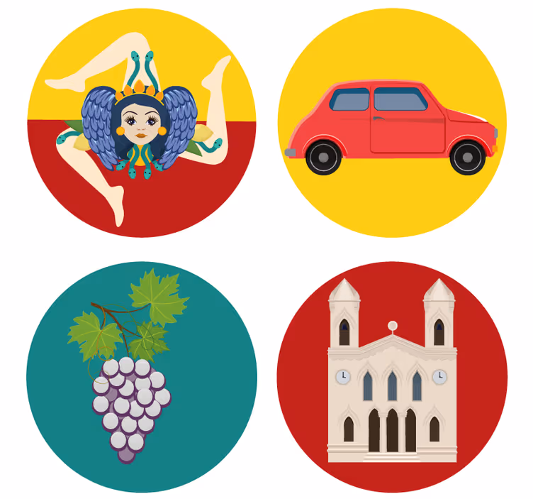 Moderná podtácka sicílske mýtické hrozno - Tenstickers