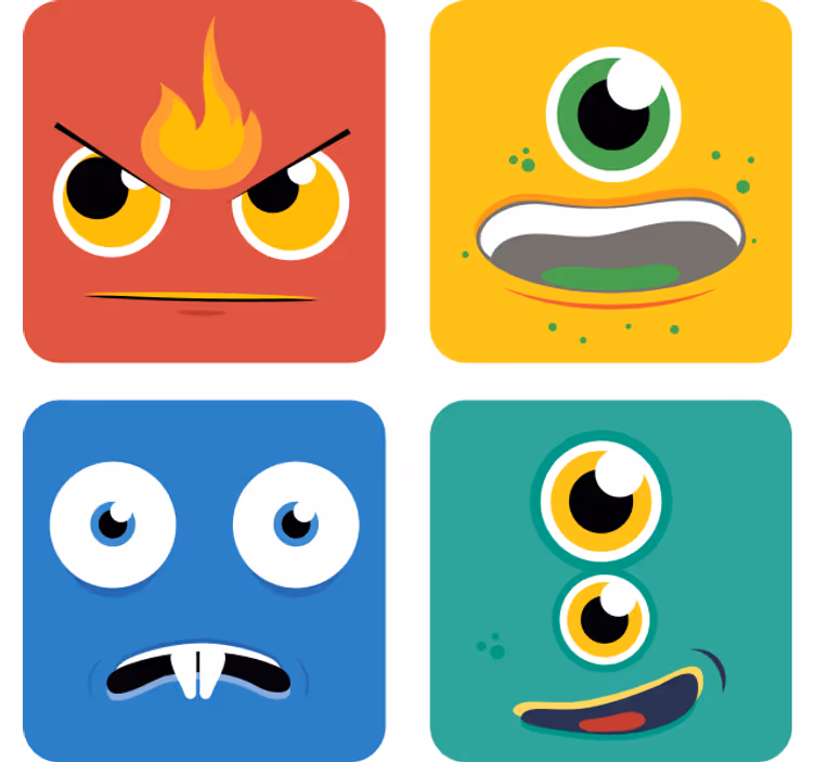 Príšery deti geek tácky - Tenstickers