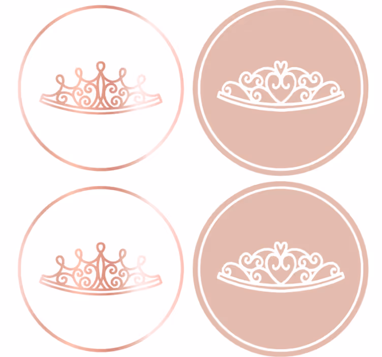 Moderná podtácka s elegantnými ikonami tiary - Tenstickers