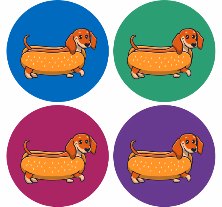 šteňa jazvečíka moderná tácka na pitie - Tenstickers
