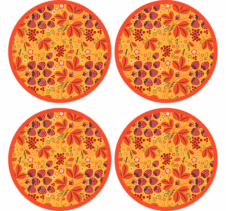 Podtácka s živým kvetinovým motívom - Tenstickers