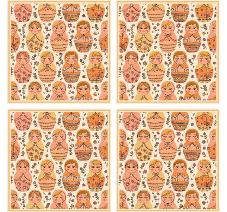 Matrioska vzor moderna tácka - Tenstickers