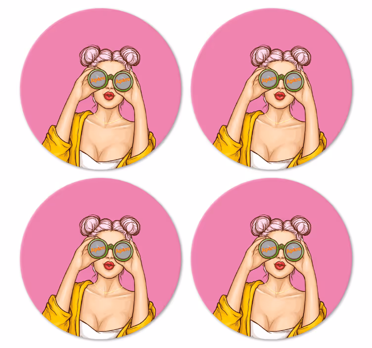 Zábavná podtácka s hravým charakterom a okuliarmi - Tenstickers