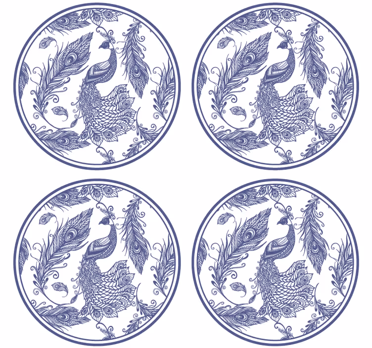 Delftware pávové tácky - Tenstickers