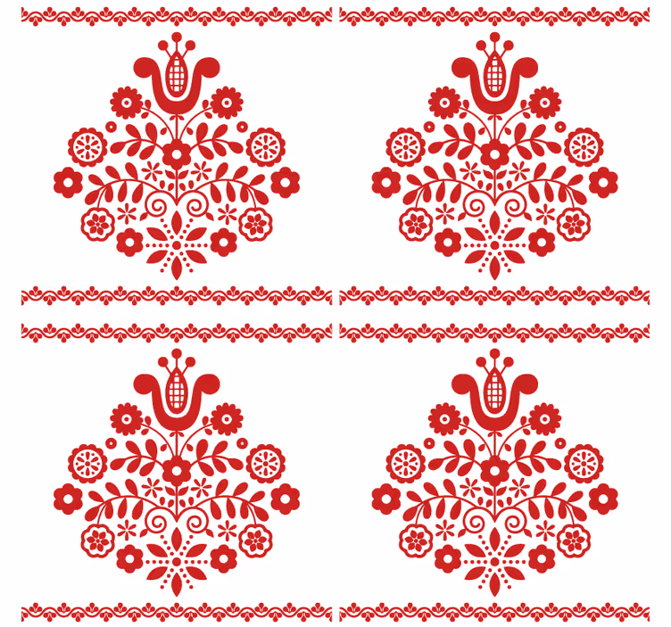 Podtácka kvetinový Ľudový motív - Tenstickers