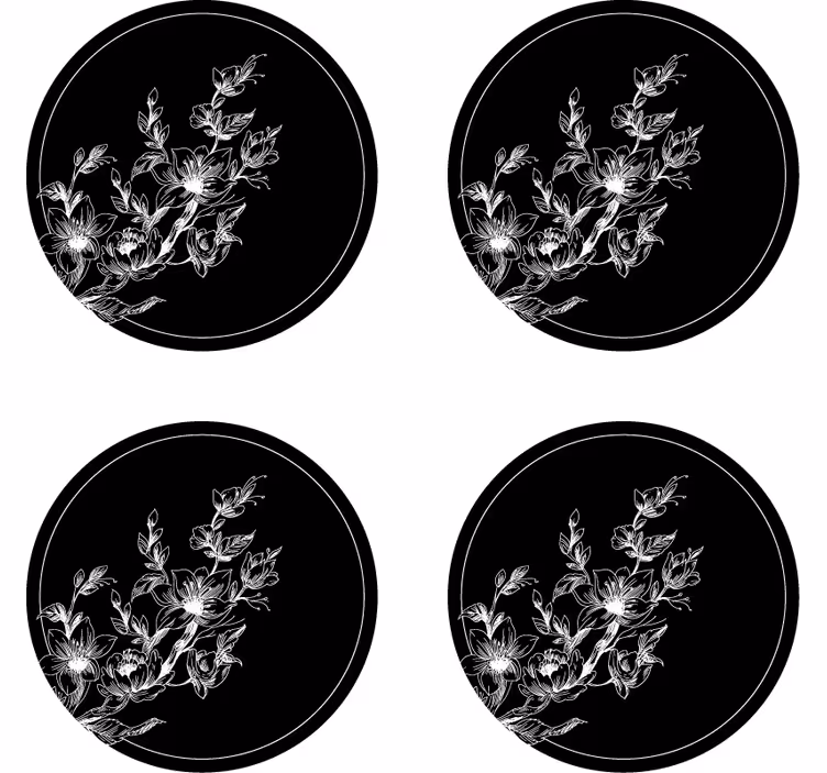 Podtácka kvetinové linie art - Tenstickers