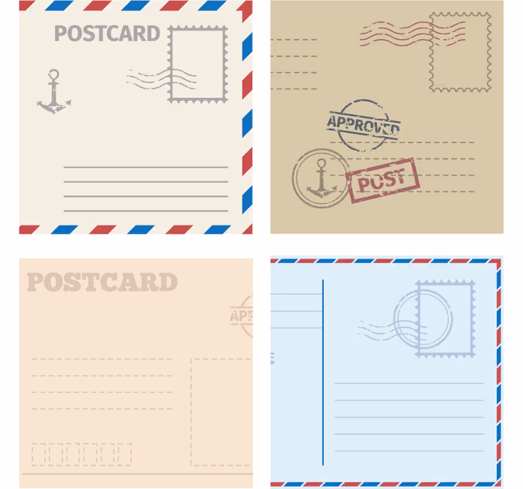 Moderná podtácka s vintage pohľadnicovým dizajnom - Tenstickers