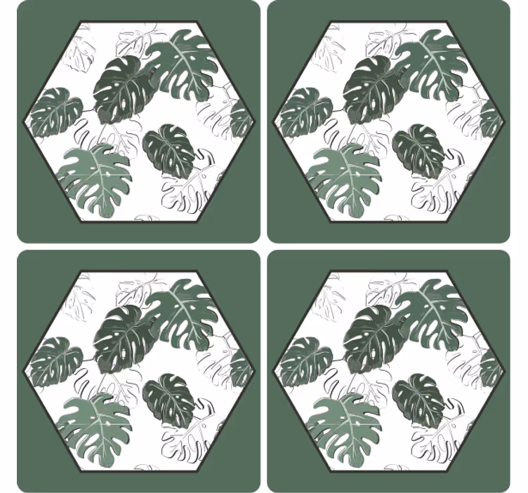 Podtácka s hexagonálnym listovým vzorom - Tenstickers