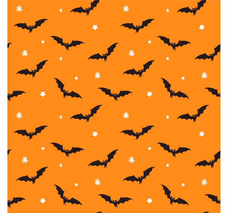 Podtácka halloween s oranžovým povrchom s netopiermi - Tenstickers