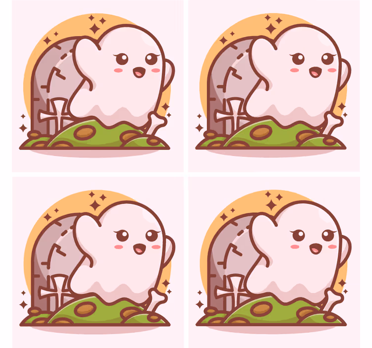 Podtácka halloween s veselým duchom ilustrácia - Tenstickers